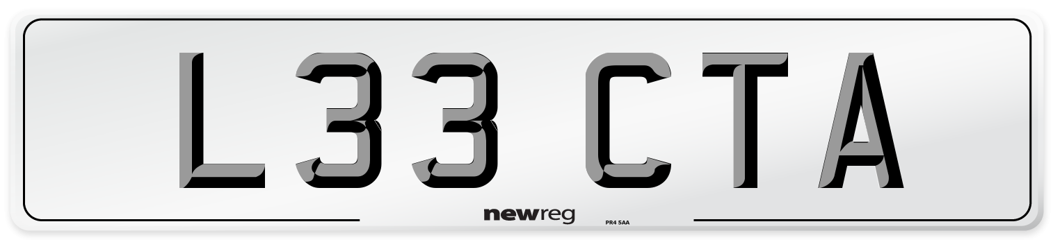 L33 CTA Number Plate from New Reg